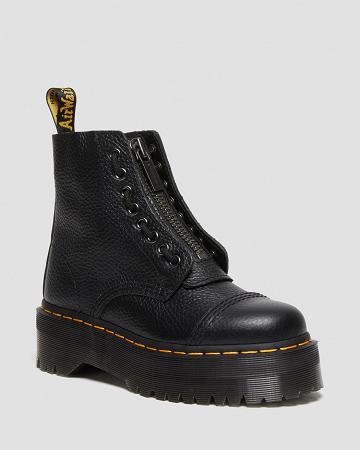 Women's Dr Martens Sinclair Milled Nappa Leather Platform Boots Black | AU 259FDN